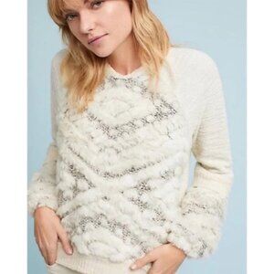 Anthropologie Calista Faux Fur Sweater M